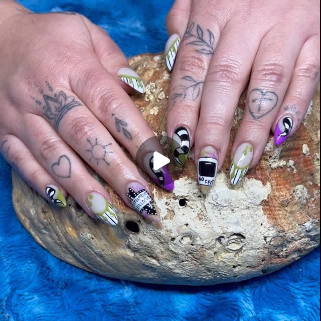 Hand-painted nail art by Sierra Earl — Nails by the Sie, Conway Washington