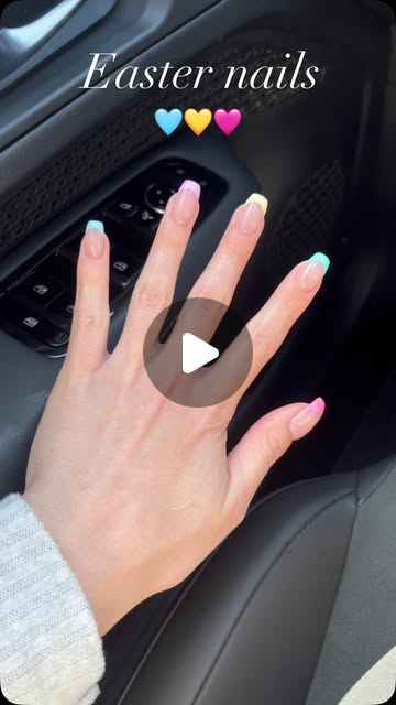 Easter nail art — French tip with painted accents by Sierra Earl